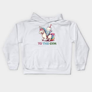 Unicorn To The Gym Kids Hoodie